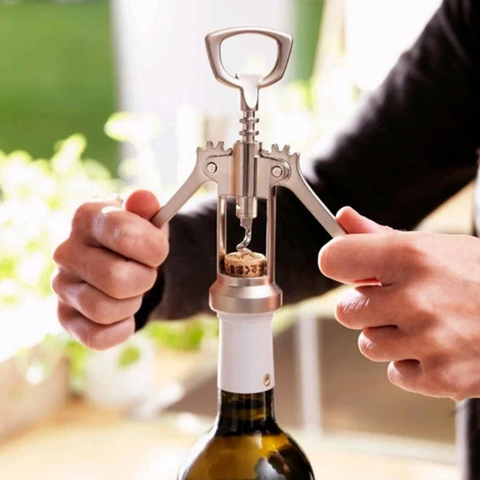 Portable Stainless Steel Red Wine Opener Wing Type Metal Sommeliers Corkscrew Bottle Openers Corkscrews Wine Cork Remover Peaceful Pleasures Health and Wellness