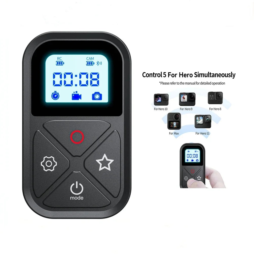 TELESIN T10 Bluetooth Remote Control For GoPro Hero 12 11 10 9 Accessories Wireless Smart Remote For GoPro 80M action Camera Peaceful Pleasures Health and Wellness