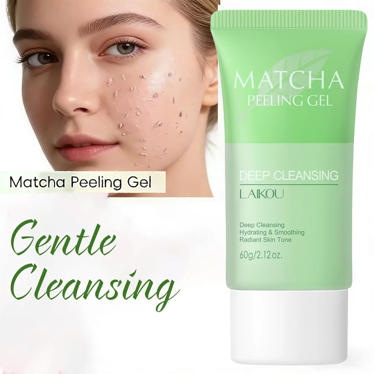 LAIKOU Matcha Peeling Gel 60g – Exfoliating Facial Scrub