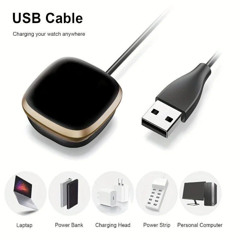 Magnetic USB Charger for Fitbit Versa 4, Versa 3, Sense & Sense 2 Peaceful Pleasures Health and Wellness