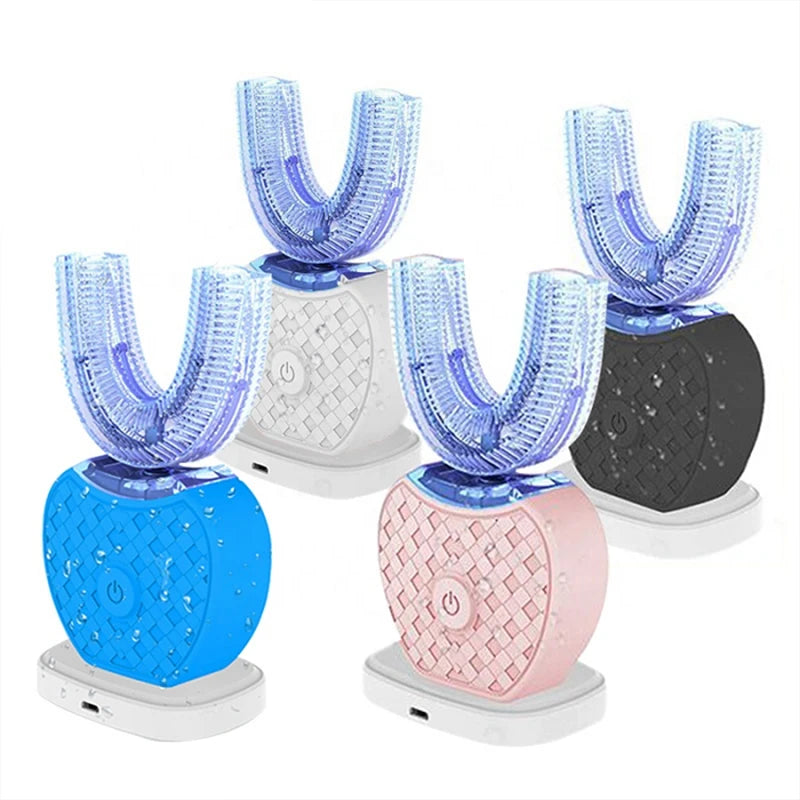 U-shaped electric toothbrush with ultrasonic oral cleaner, featuring soft bristles and an adult whitening tool Peaceful Pleasures Health and Wellness