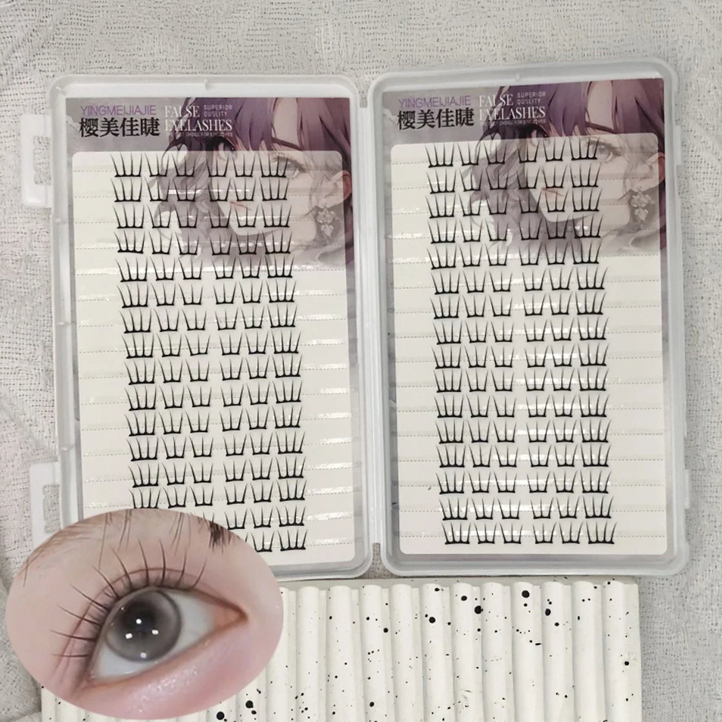 Korean Style False Eyelashes 3D DIY Wispy Fluffy Lash Extension Daily Natural Fake Eyelash Clusters For Girls Perfect Eye Makeup Peaceful Pleasures Health and Wellness