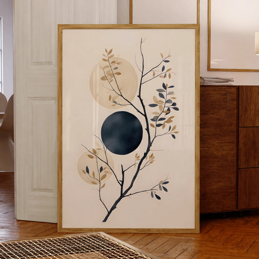 Nature Circle Moonlight Canvas Wall Art Print | Home Decor Canvas Wall Art Peaceful Pleasures Health and Wellness