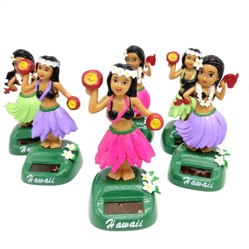 Hawaiian Girl Solar Dancing Figure Cute Bobblehead Car Dashboard Decor Shaking Head Doll for Car Interior Accessories & Gift Peaceful Pleasures Health and Wellness