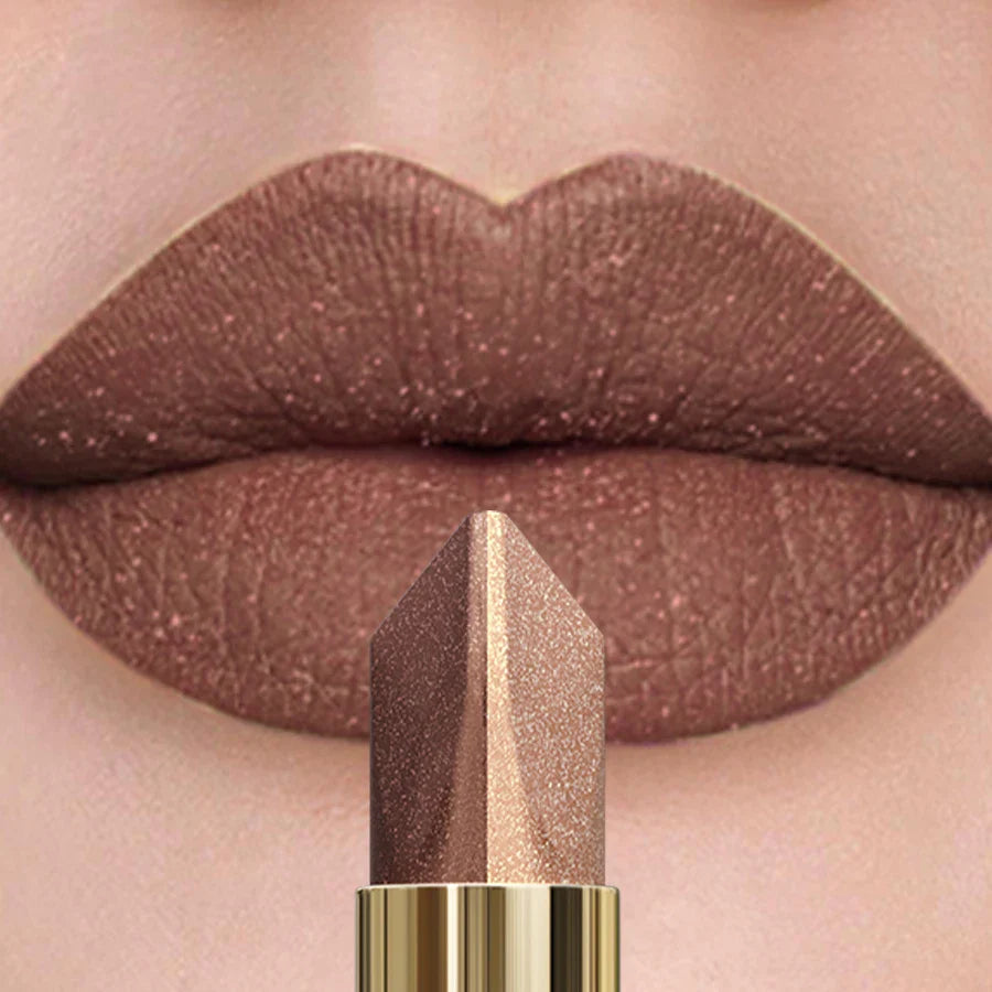 KAFURUX Glitter Two-Tone Metallic Lipstick | Matte Pearlescent