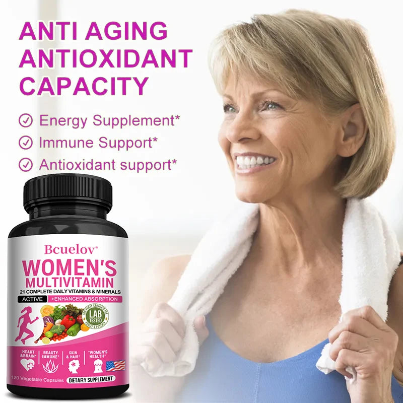 Women's Multivitamin Supplement Capsules - for Joints, Hair, Skin, Nails, Brain, Heart, Digestive and Immune Health Peaceful Pleasures Health and Wellness