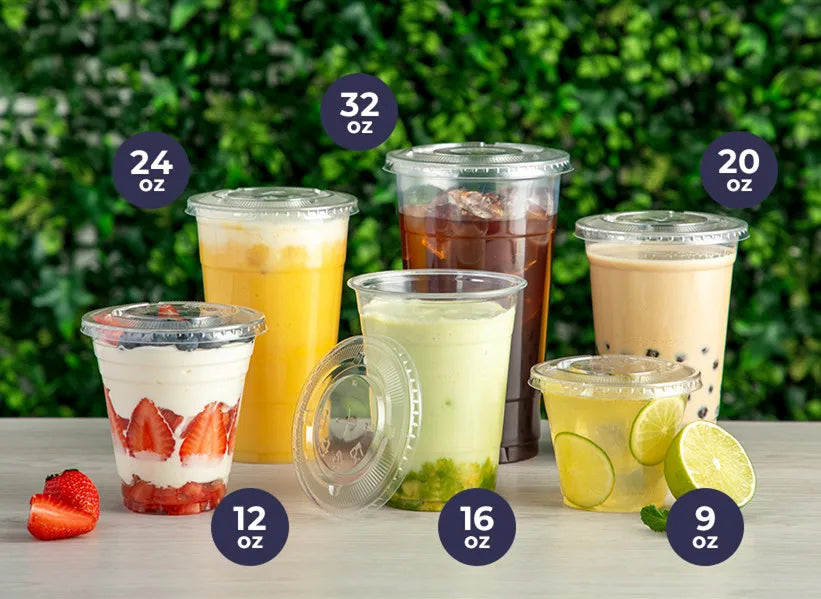 50PCS 9OZ,12OZ,16OZ,20OZ,24OZ Crystal PET Clear Plastic Cups for Party Ideal for Cold Beverages Smoothiesand Parties No Lids Peaceful Pleasures Health and Wellness