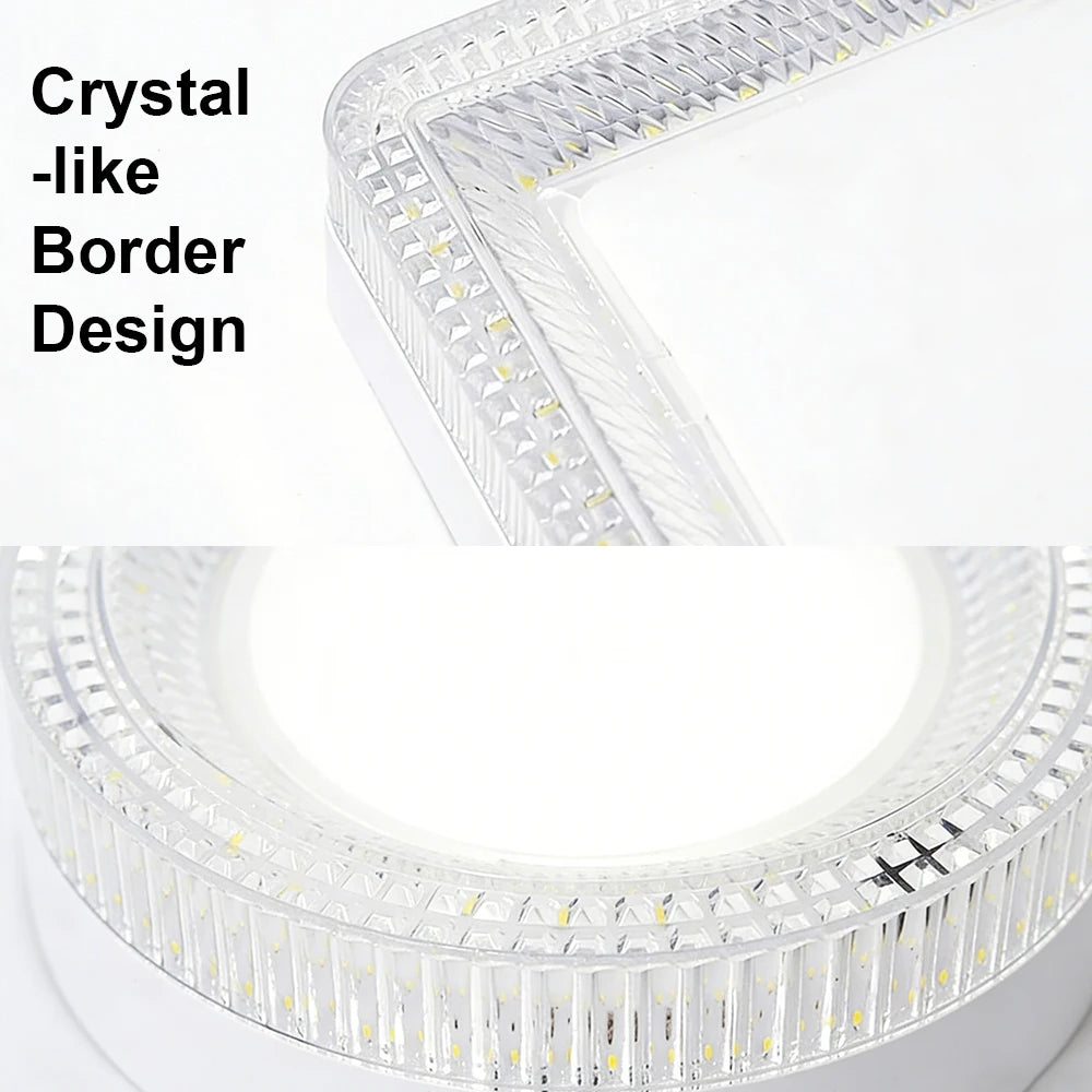 RUNTOIN Ultrathin Crystal LED Ceiling Light | Modern Square & Round