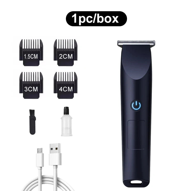 Electric Hair Clipper with Adjustable Cutter Head, USB Charging Design for Hair & Beard Trimming, Cordless Grooming Tool Peaceful Pleasures Health and Wellness black