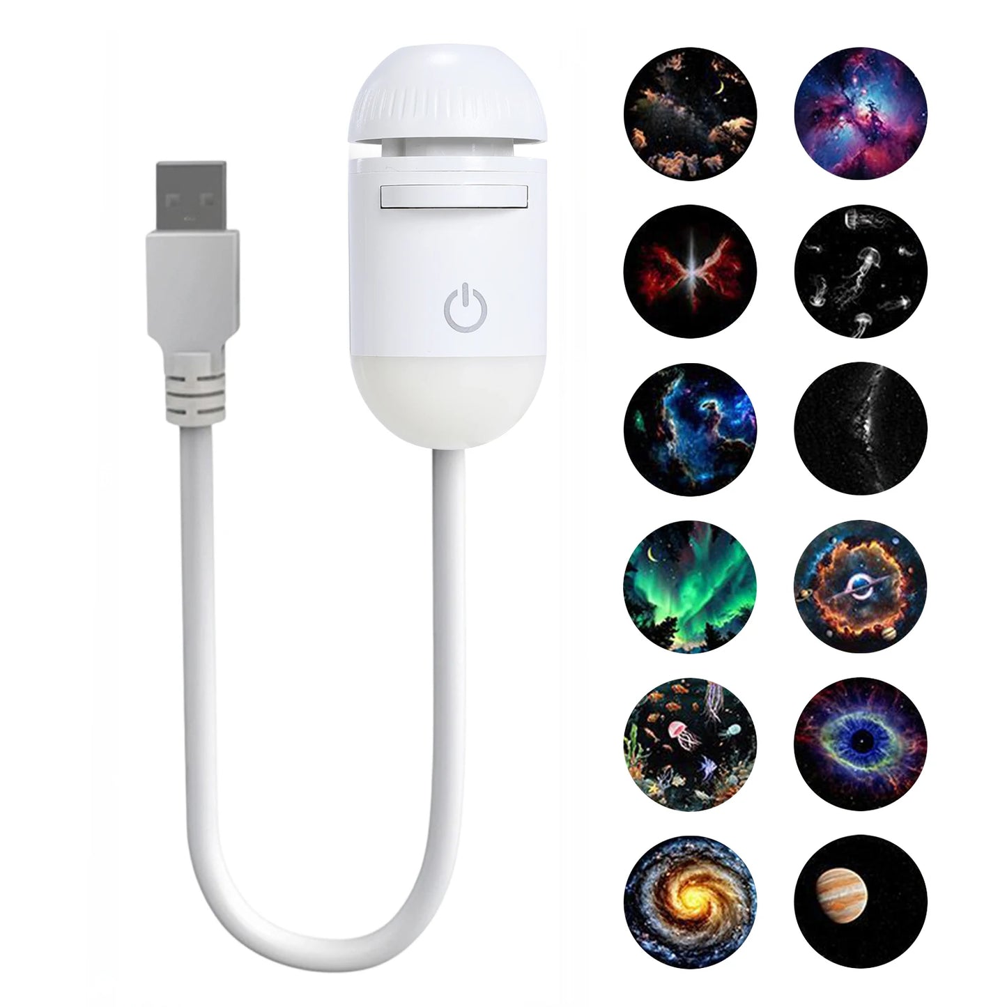 2-in-1 Galaxy Projector Night Light Multi Projection Films Starry Sky Night Light USB Projection Lamp for Bedroom Ceiling Wall Peaceful Pleasures Health and Wellness 12 Projector Films