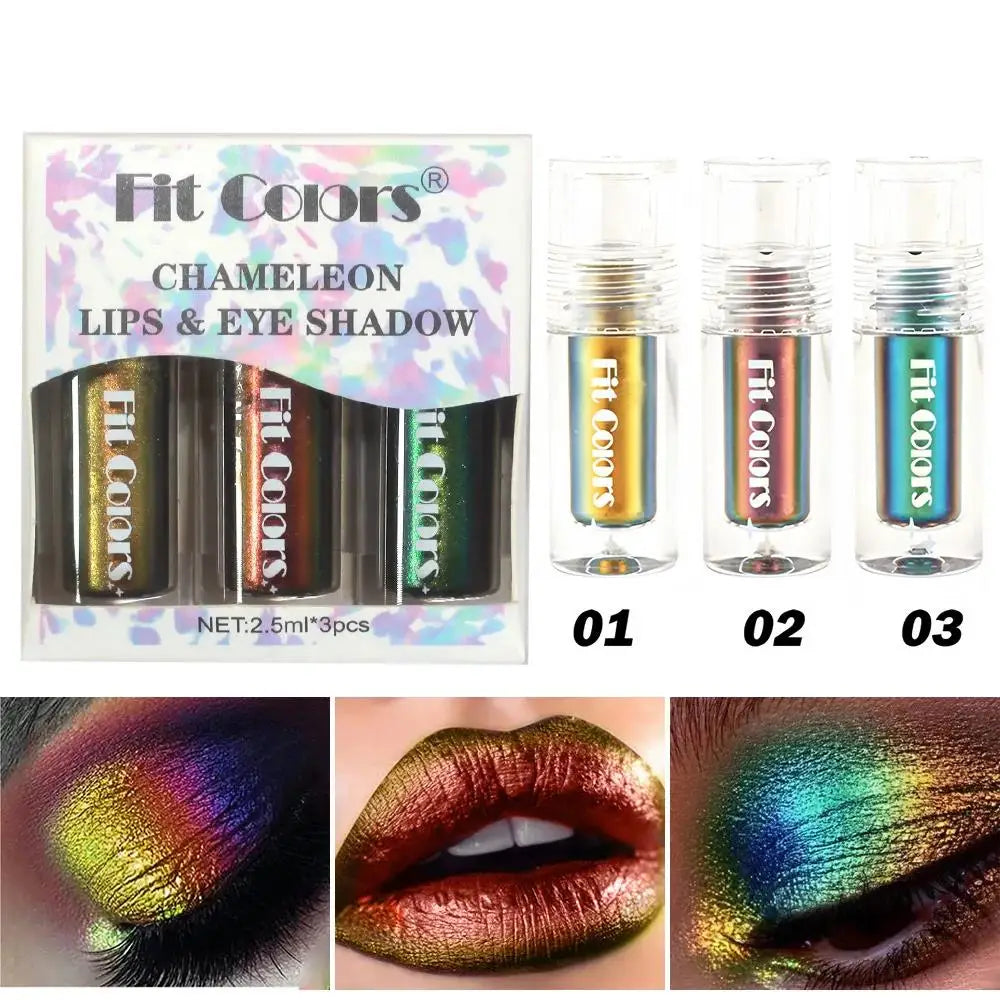 Fit Colors 3pc Chameleon Liquid Glitter Eyeshadow & Lip Set