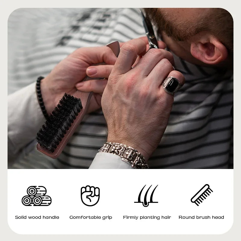 Men Beard Brush Wood Handle Hairdressing Soft Hair Cleaning Brush Retro Neck Duster Broken Remove Comb Hair Styling Salon Tools Peaceful Pleasures Health and Wellness