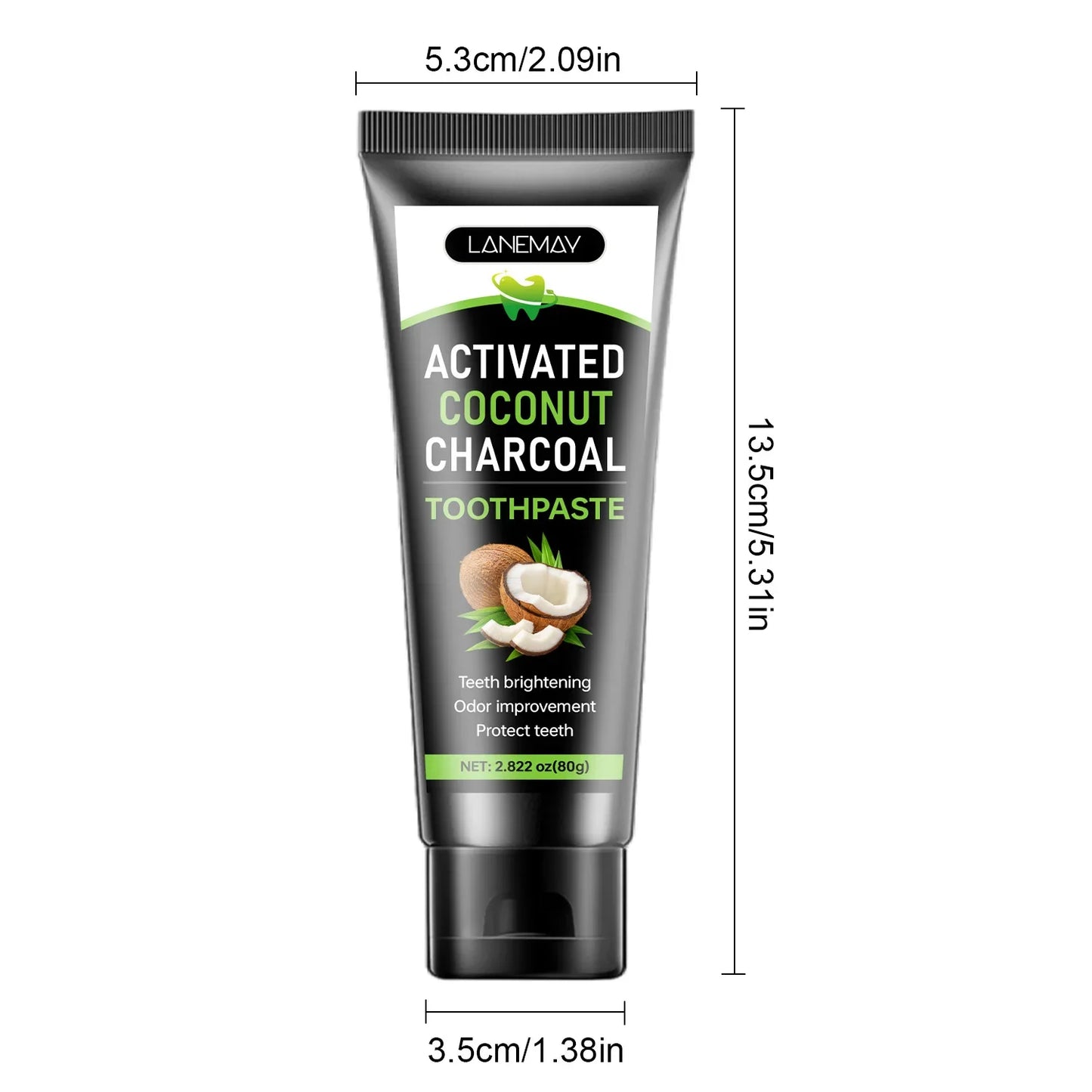 Activated Charcoal Toothpaste – Whitening & Fresh Breath 80g