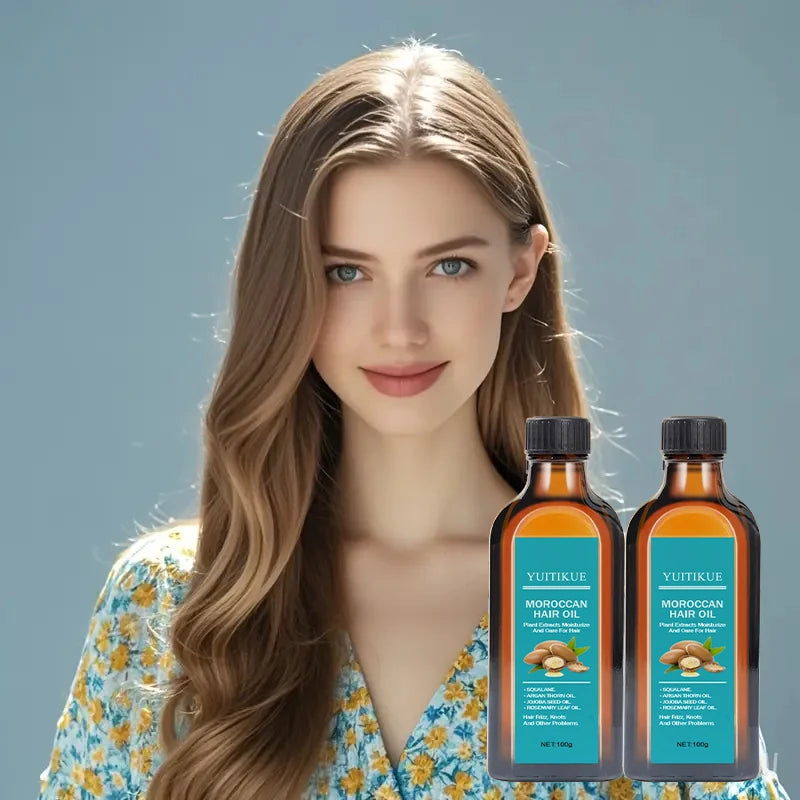 Moroccan hair oil, plant extracts used for hair repair and care, addressing frizz, tangles, and other issues. Peaceful Pleasures Health and Wellness Default Title