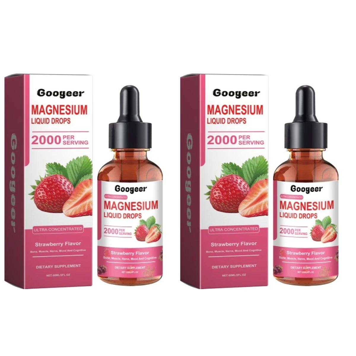 Strawberry Magnesium Liquid Drops Dietary Supplement 60ml