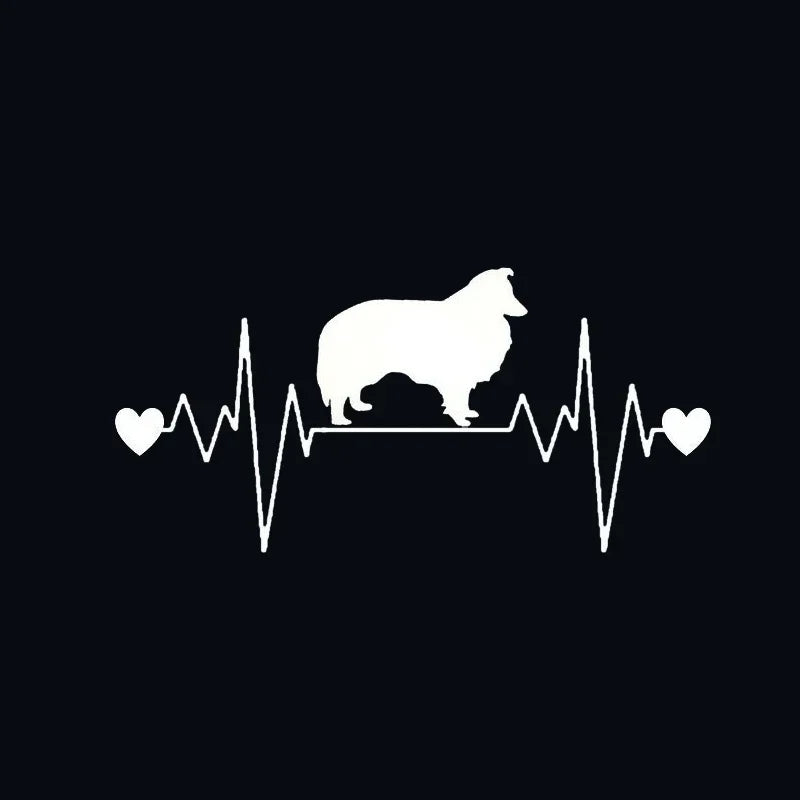 20.3cm*9.8cm Sheltie Heartbeat Lifeline Shetland Sheepdog Funny Vinyl Decal Sticker Car Stickers Window Peaceful Pleasures Health and Wellness
