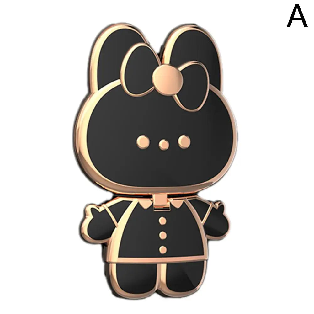 Cute Cat Phone Stand & Finger Holder with Makeup Mirror