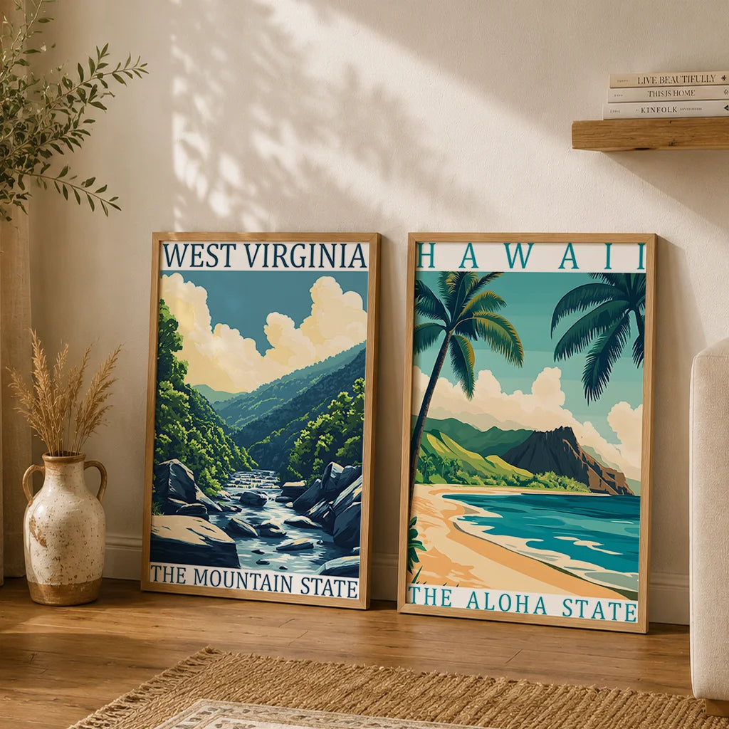 USA Vintage Canvas Wall Art – Retro Landscape Poster Print Canvas Poster Print Peaceful Pleasures Health and Wellness