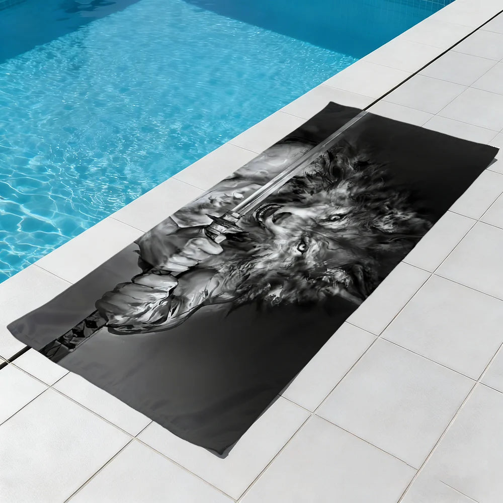 Wolfman Quick-Dry Beach Towel | Soft, Lightweight & Absorbent Quick-Dry Beach Towel Peaceful Pleasures Health and Wellness
