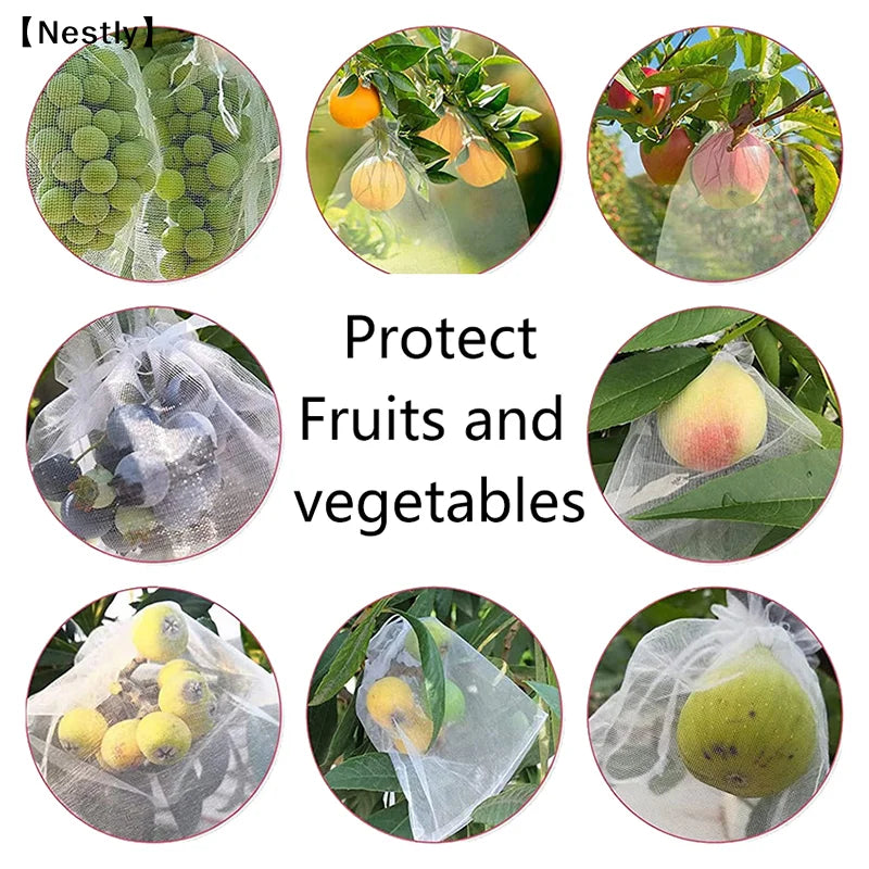 50Pcs Grapes Fruit Protection Bags Pest Control Anti-Bird Garden Netting Bags Mesh Agricultural Tree Garden Tool Bags〔Nest〕 Peaceful Pleasures Health and Wellness