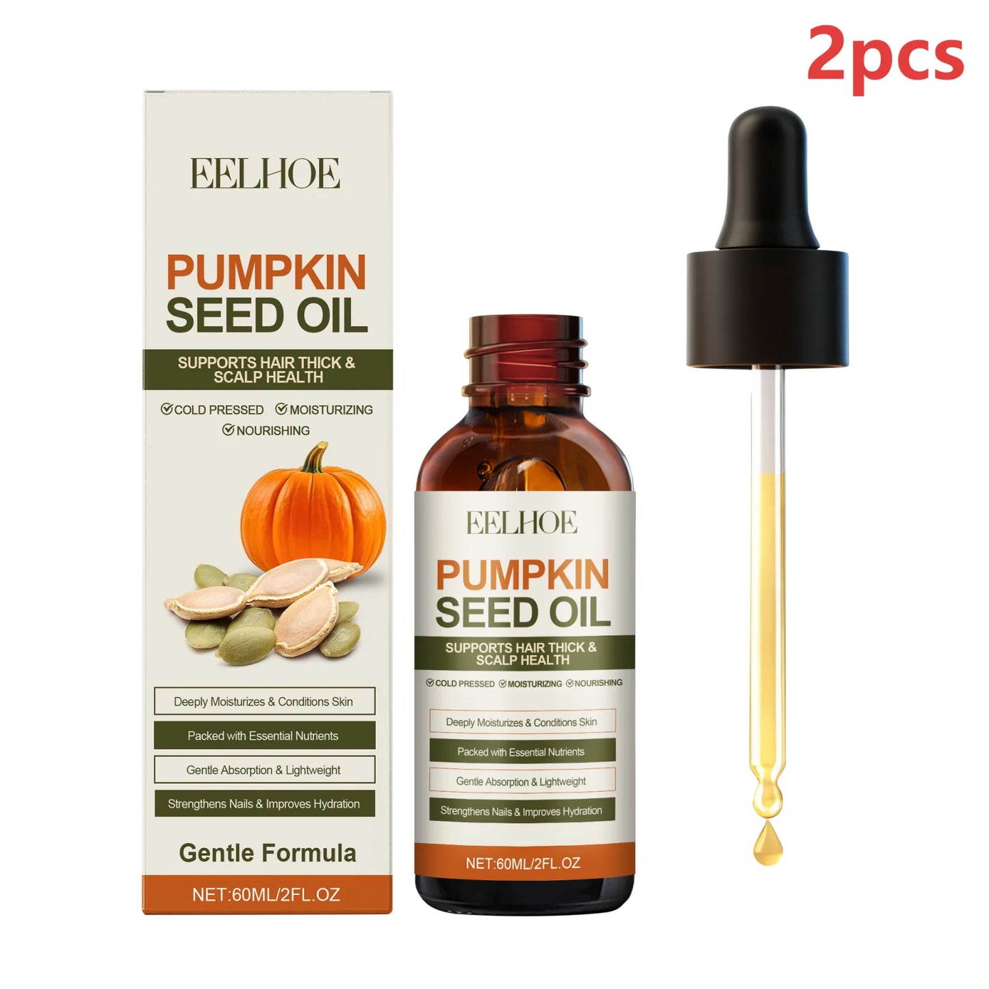 EELHOE Pumpkin Seed & Castor Oil | Hair, Scalp, Nail & Skin 60ml