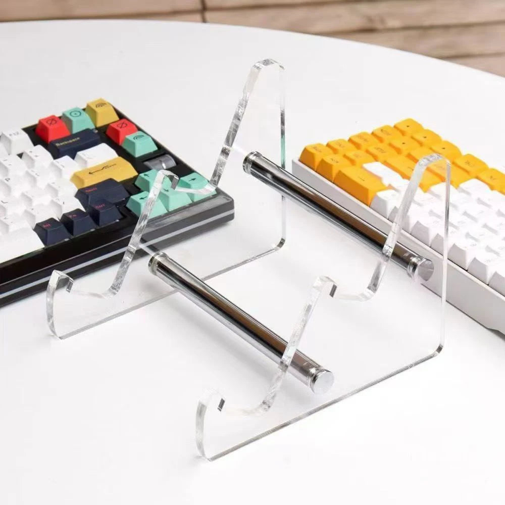 Acrylic Mechanical Keyboard Display Stand Transparent 2-Tier Keyboard Holder Storage Rack for Desk Organizer Gaming Keyboard Peaceful Pleasures Health and Wellness