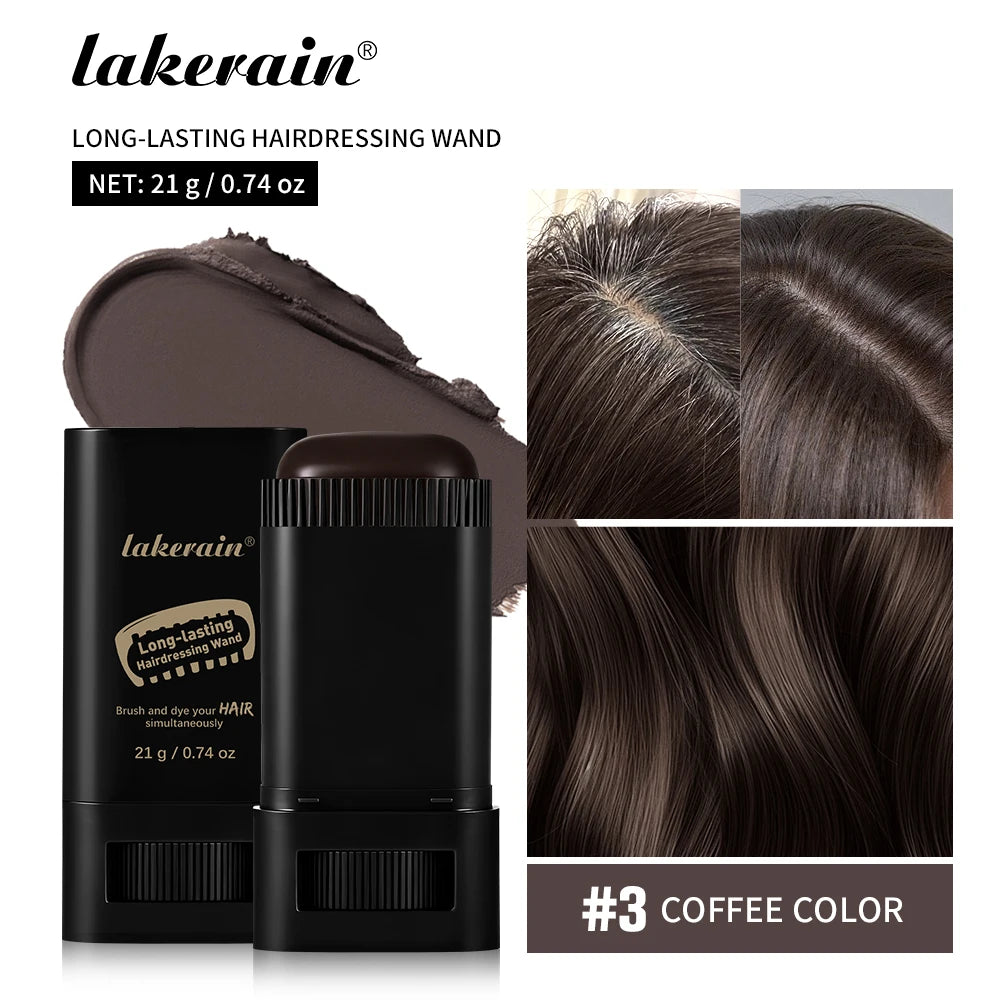 Waterproof 2in1 Hair Dye Stick with Comb Sweat Proof Black Brown Coffee Long Lasting Temporary Hair Coloring Hairline Pen Peaceful Pleasures Health and Wellness 3Coffee Color