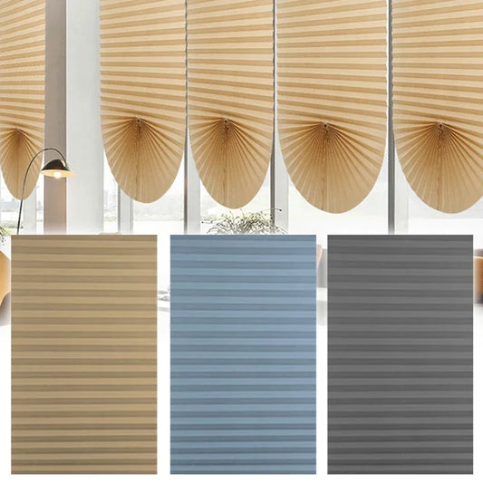 5 Size Self-adhesive Pleated Blinds Bathroom Balcony Shades Half Blackout Windows Curtains for Bedroom Living Room Balcony Peaceful Pleasures Health and Wellness