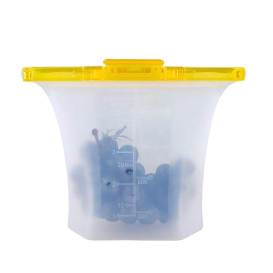 1000ml Reusable Silicone Food Storage Bag – Leakproof Seal Silicone Storage Bag Oasis Select Yellow 1000ml
