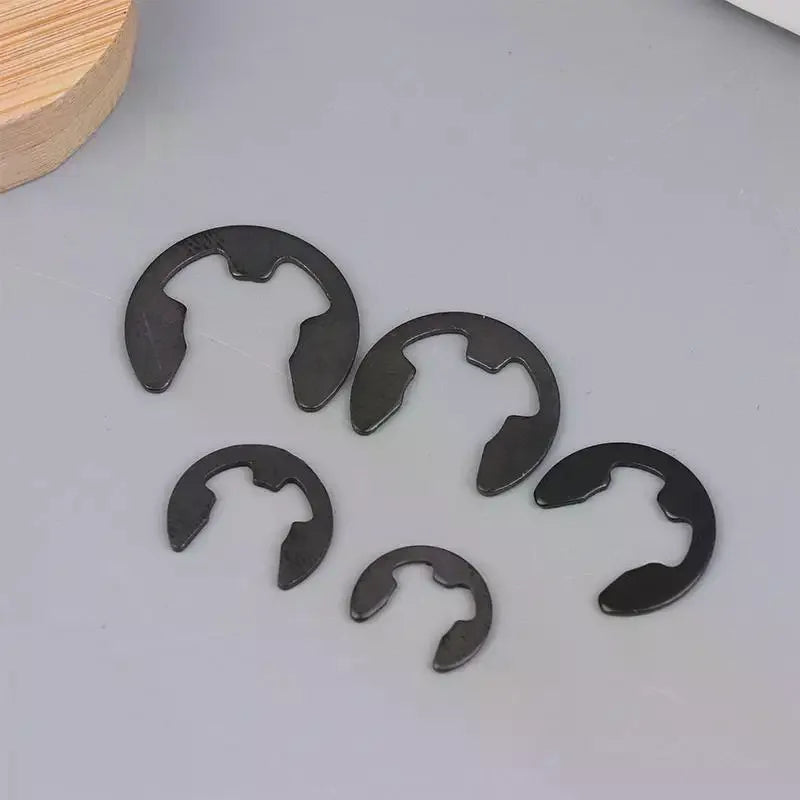 120PCS Black Stainless Steel E-Clip Snap Ring Circlip Set M1.5–M10