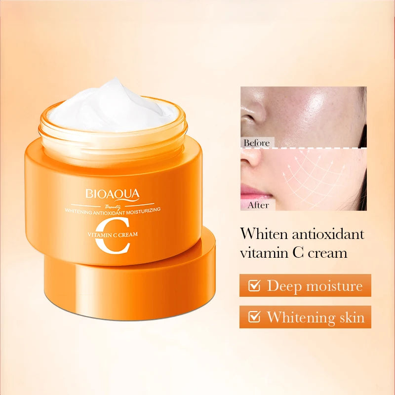 BIOAQUA Vitamin C Skin Care Set – Face & Eye Cream Kit