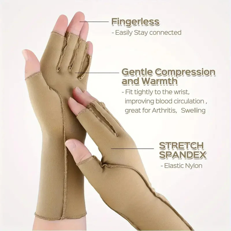 1 Pair Arthritis Compression Gloves, Fingerless Compression Glove For Arthritis For Men & Women, Open Finger Compression Glove Peaceful Pleasures Health and Wellness