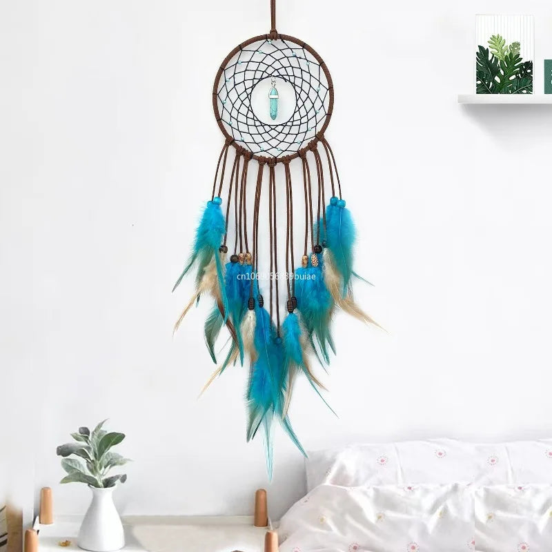 Dream Catcher Handmade Dreamcatcher Feathers Dream Catchers Wall Hanging Home Room Decoration Baby Wall Decor פעמון דלת כניסה Peaceful Pleasures Health and Wellness