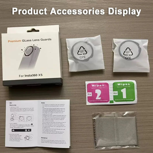 Tempered Glass Lens Guards for Insta360 X5/X4/X3/X2 & X4 AIR Camera Lens Protector Oasis Select