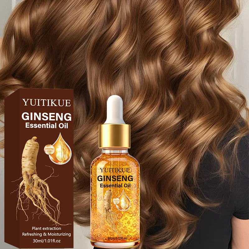 YUITIKUE Ginseng Essential Oil | Plant Extraction Formula | Refreshing & Moisturizing For Gentle Hair & Scalp Nourishment Care Peaceful Pleasures Health and Wellness
