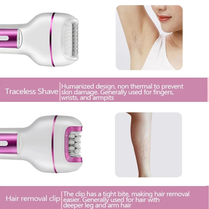 HOMEFISH 3in1 Rechargeable Women Epilator For Body Electric Female Hair Removal Bikini Trimmer Leg Lady Shaver Callus Remover Peaceful Pleasures Health and Wellness