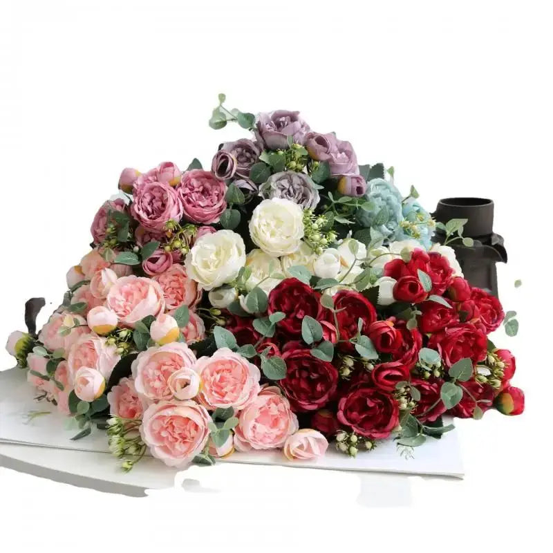 Silk Peony Artificial Flower Bouquet | Wedding & Home Décor