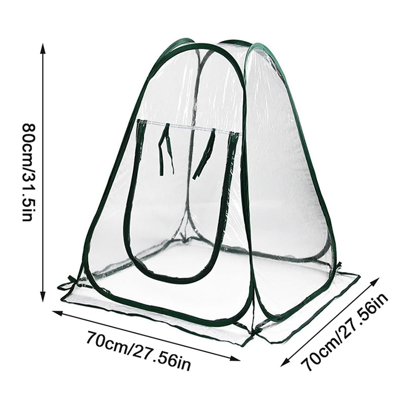 Foldable Pop-Up Mini Greenhouse Tent | Clear PVC Indoor & Outdoor