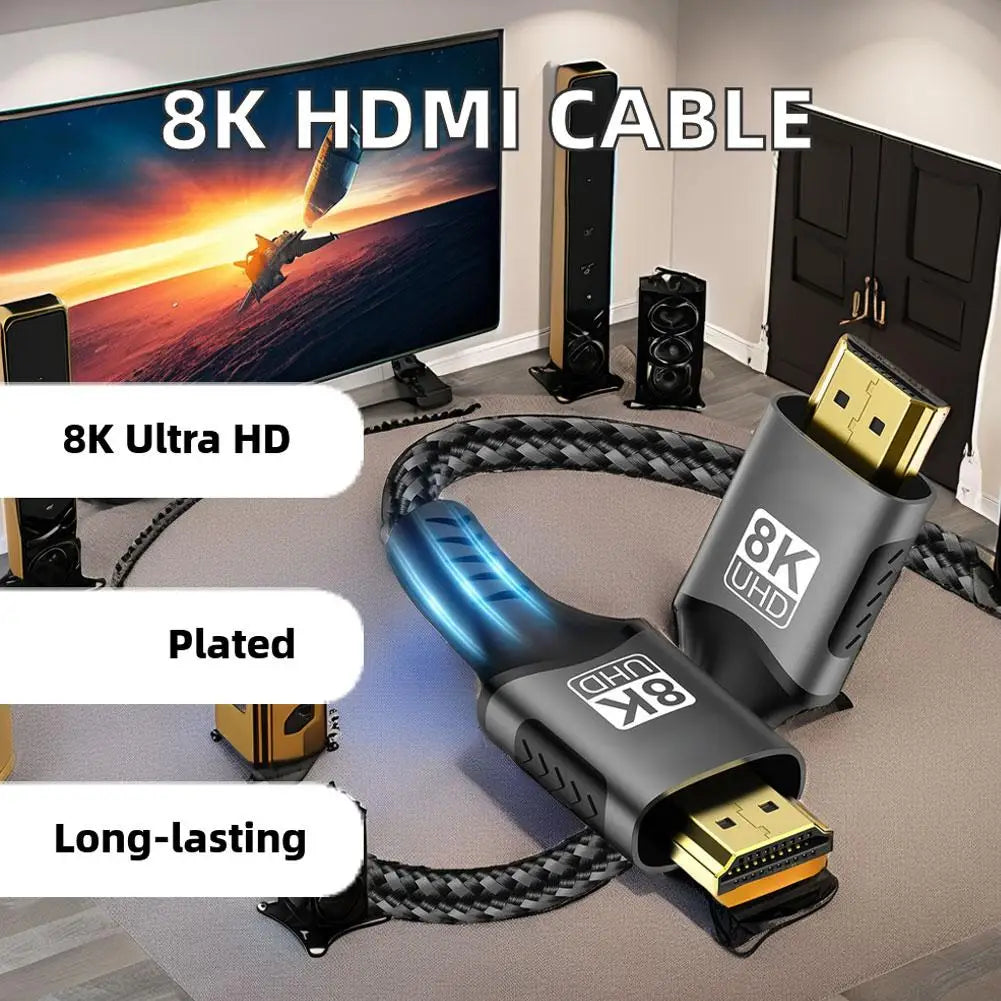 8K HDMI 2.1 Cable 96Gbps Braided | 4K@240Hz PS5 Xbox TV