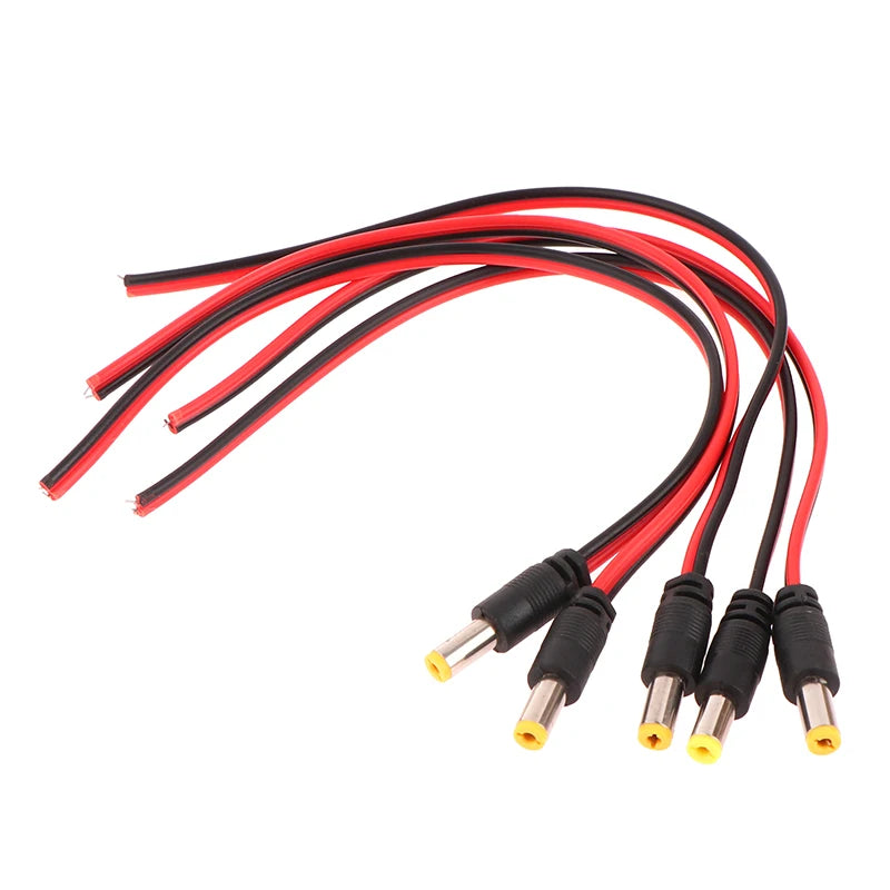 5-Pack DC Power Connector Cable 5.5×2.1mm for CCTV Cameras DC Power Connector Peaceful Pleasures Health and Wellness 5pcs 1