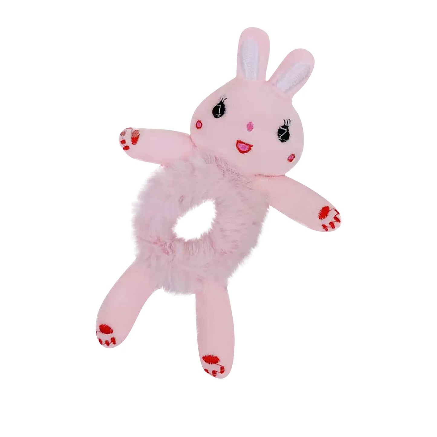 2023 Women's Fashion Plush Hair Tie Cute 3D Cartoon Tie Hair Headrope Horsetail Pouch Peaceful Pleasures Health and Wellness Pink