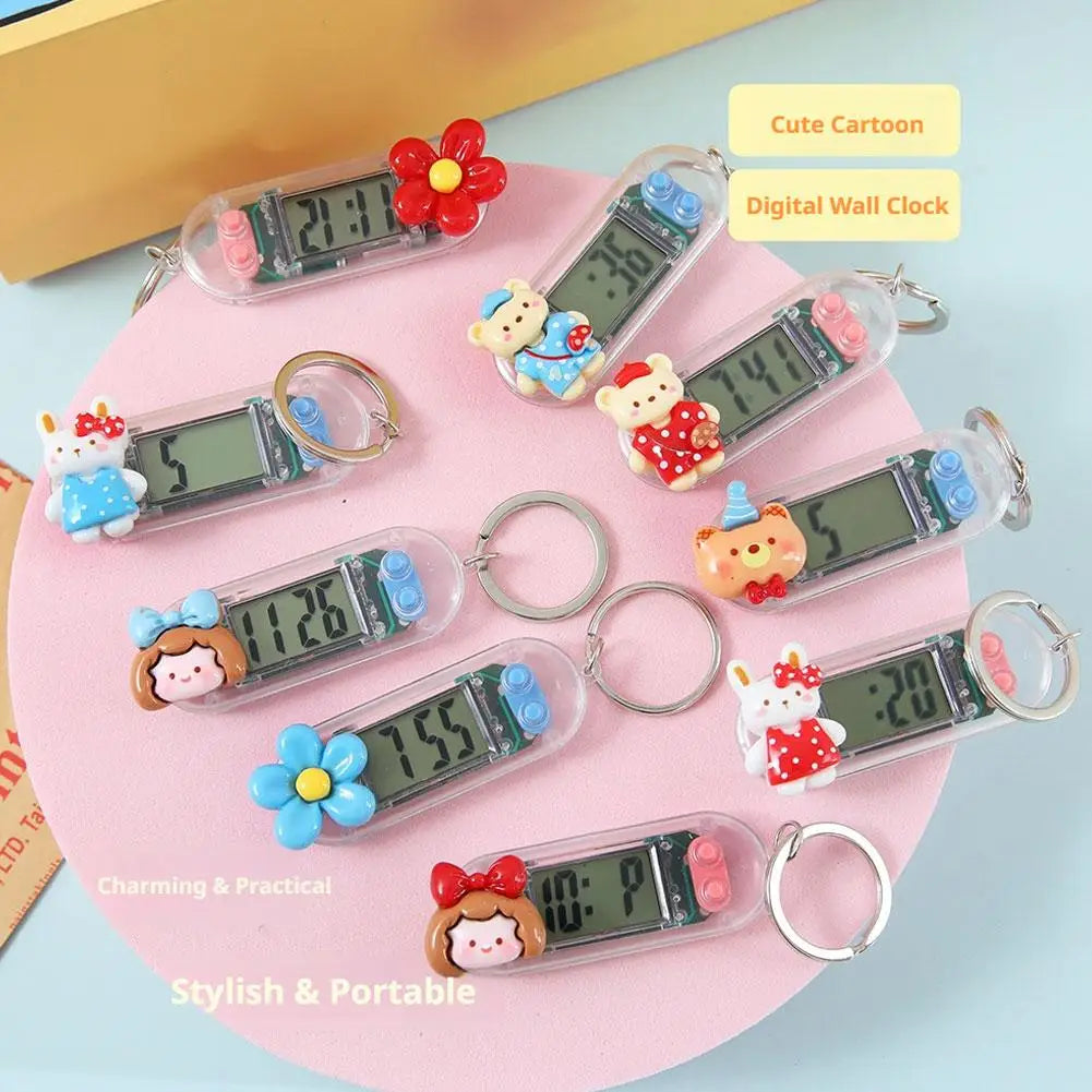 Cute Cartoon Keychain Digital Watch | Mini Silent Stopwatch