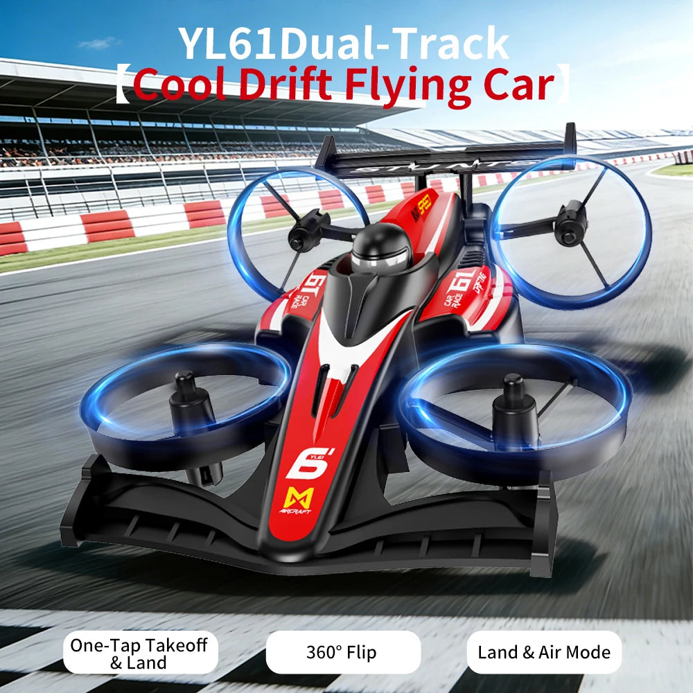 NEW RC Flying Drift Cars Professional Air-Ground 2-in-1 Quadcopter 1:30 Mini RC Car Electric Racing Deformable Car For Kid Toys Peaceful Pleasures Health and Wellness
