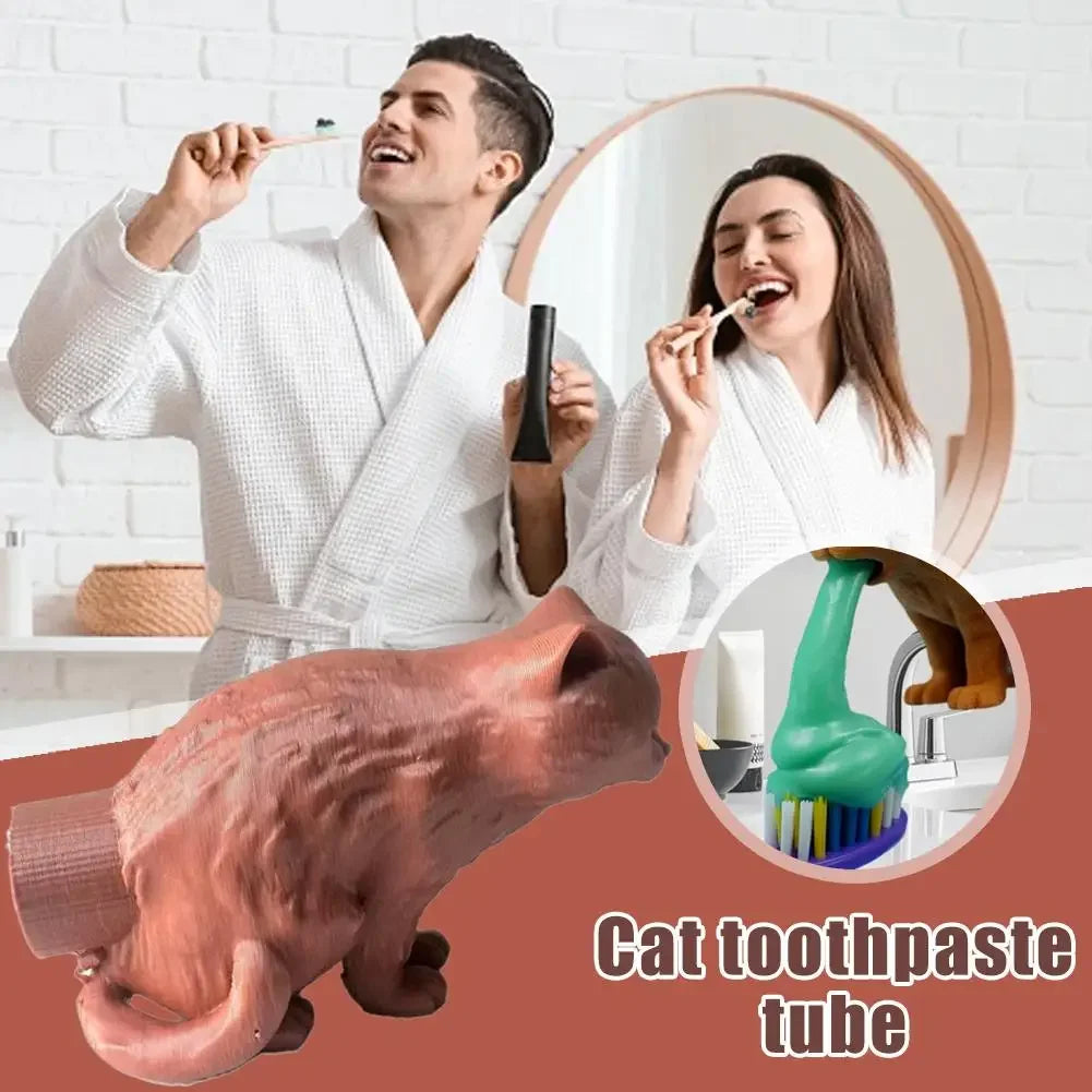 Creative Spoof Cat Vomited Toothpaste Head Funny Bathroom Toothpaste Dispenser Bathroom Accessories Peaceful Pleasures Health and Wellness