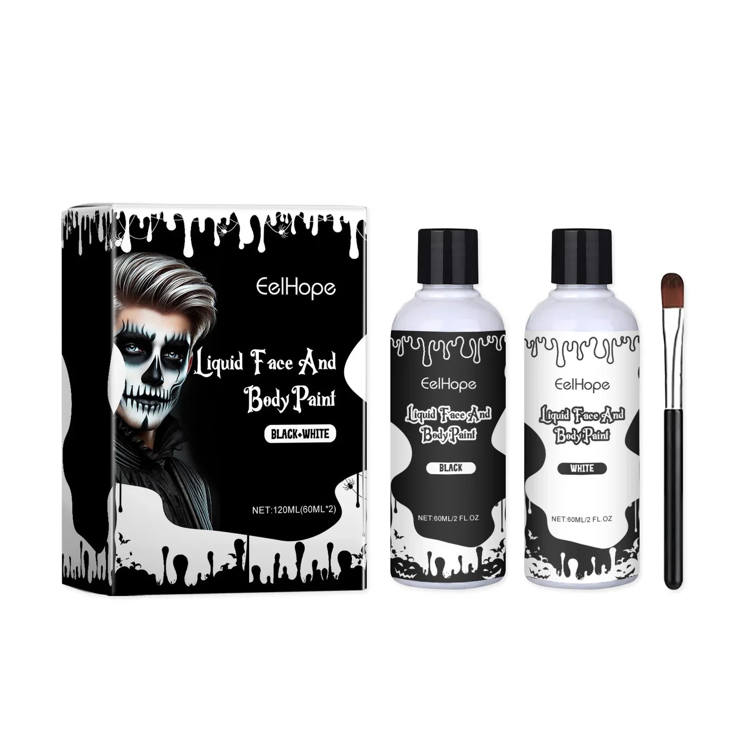 Halloween Multicolor Body Paint – Quick-Dry Clown & Costume Liquid