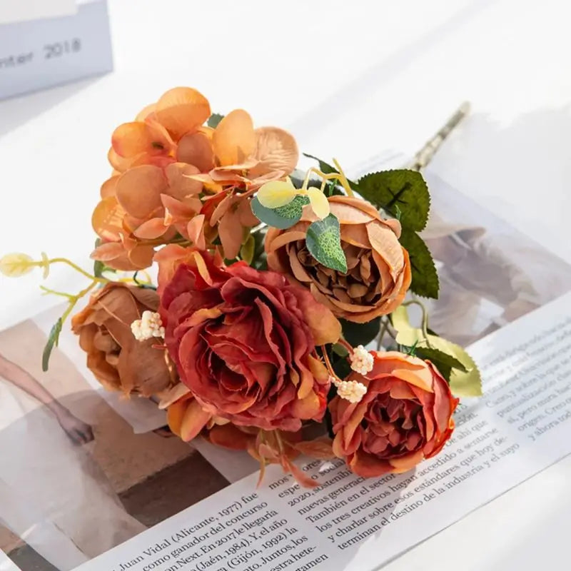 Artificial Silk Rose & Peony Bouquet | Wedding & Home Decor