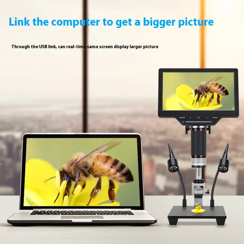 7-Inch Ultra Clear Microscope with Screen, Industrial Circuit Board, Motherboard Maintenance, Electronic Magnifying Glass Peaceful Pleasures Health and Wellness
