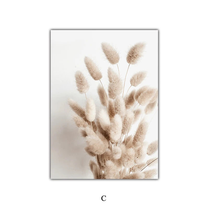 Nordic Minimalist Canvas Poster Wall Art Featuring Leaves, Flowers and Natural Landscapes, Modern Living Room Home Decor Prin Peaceful Pleasures Health and Wellness BW0609-3 40x60cm Unframed