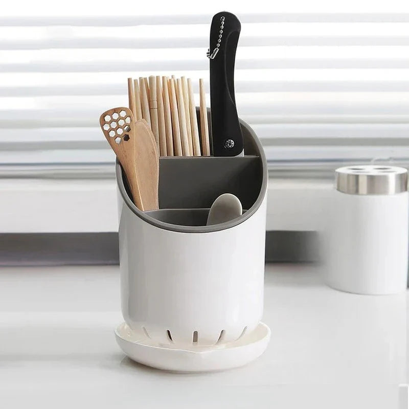 Chopstick Holder with Drain Plate – Kitchen Utensil Organizer