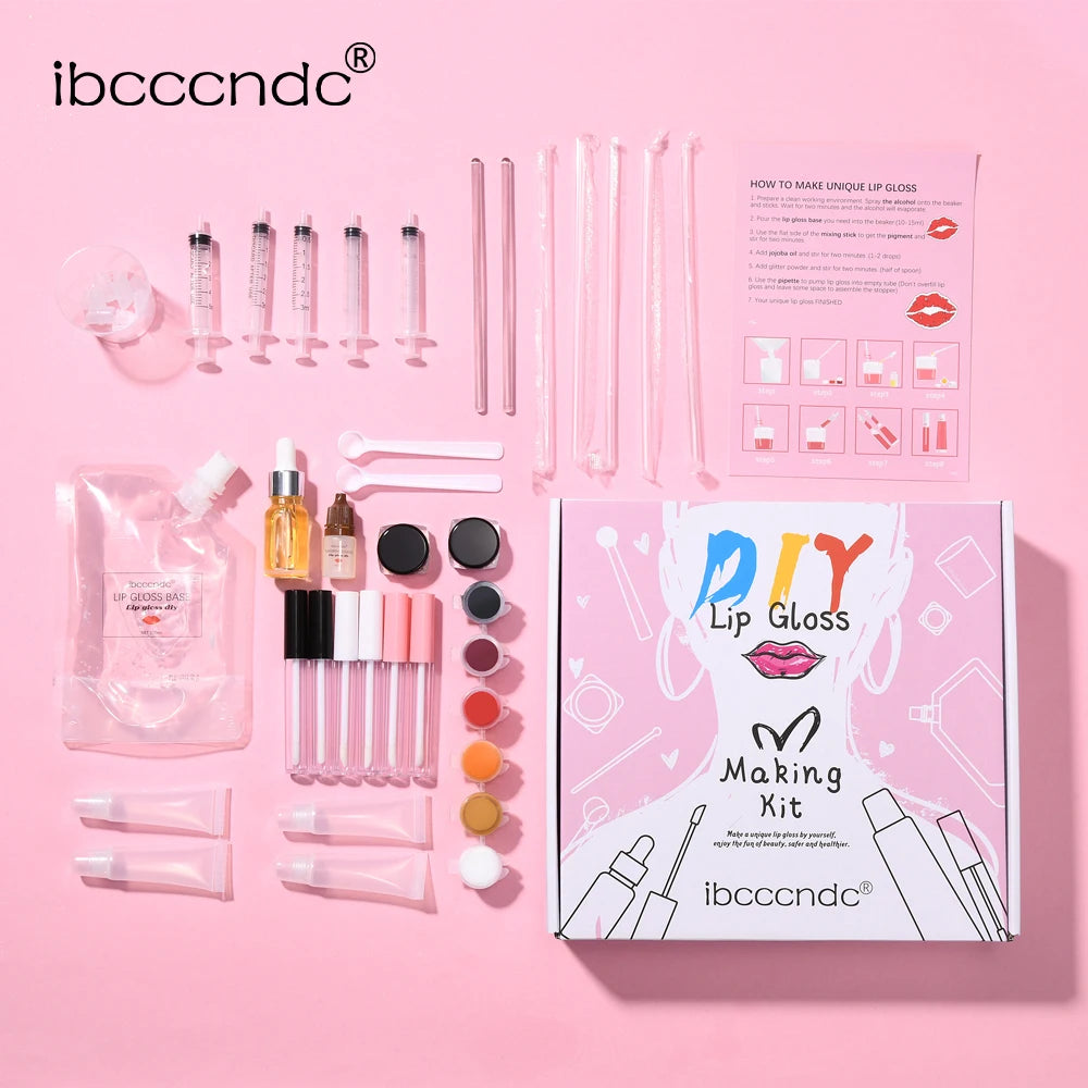 New Lip Gloss Making Kit Moisturizing Lip Gloss Base Diy Raw Material Tool Kit Shiny Glitter Lip Tints Glaze Handmade Cosmetic Peaceful Pleasures Health and Wellness